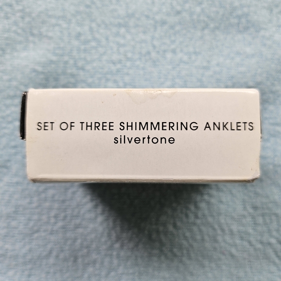 Avon Set Of Three Shimmering Anklets Set, Silvertone, Rhinestones, NIB - Picture 11 of 13